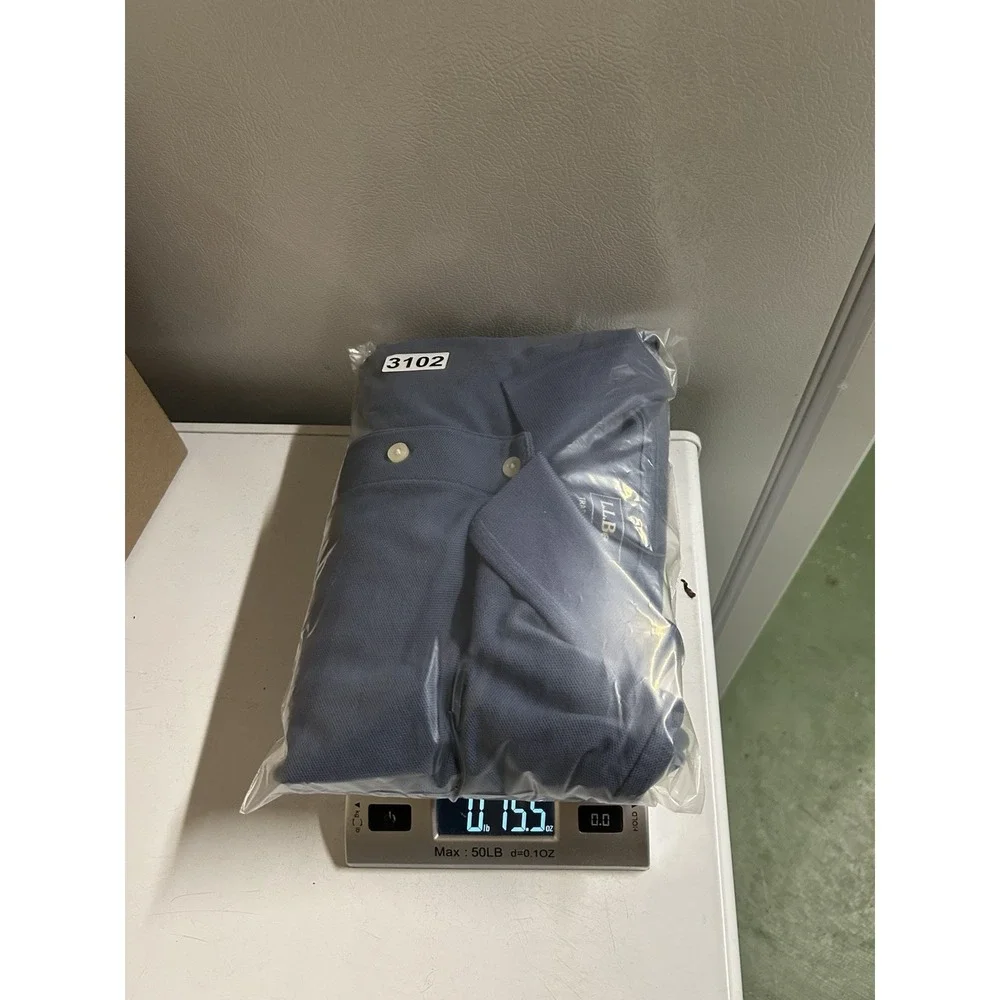 LL Bean Traditional Fit Solid Blue Basic‎ Polo Shirt Mens Size XLT XL Tall